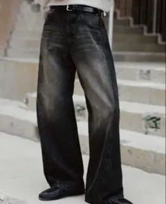 【即日配送】VINTAGE WASHED CURVED DENIM