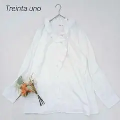 大きいサイズ　5LTT　トレインタウノ　長袖フリルブラウス　高身長　体型カバー