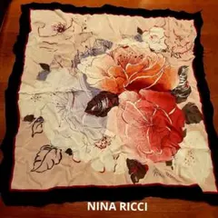Nina Ricci 花柄 シルクスカーフ 約70cm