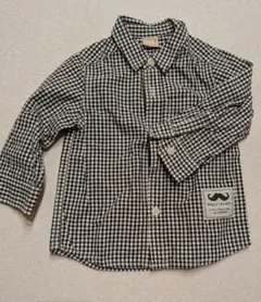 petit main チェック柄長袖シャツ 90cm