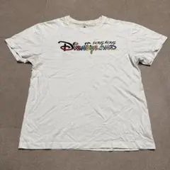 Disney ディズニーランド　香港　半袖　tシャツ　白　ホワイト　Lのサムネイル