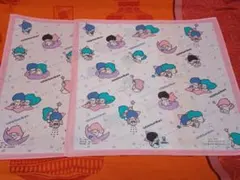 1976年 キキララ　ハンカチ　昭和レトロ　サンリオ　2枚 折れありA¯のサムネイル