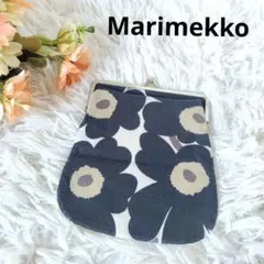 Marimekkoマリメッコ ウニッコ がま口ポーチ 黒