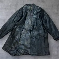 y2k 00s レザージャケット ラムレザー 羊革 ブラック ペイズリー柄 冬