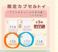 mojojojo アクリルチャーム付き巾着　オレンジ ブルー2個セット