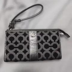 COACH コーチ グレー シグネチャー ポーチ