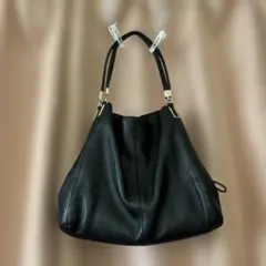 COACH ブラック ハンドバッグ／鑑定料が購入者負担なのでその分差し引いた価格