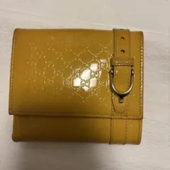 GUCCI イエロー GGパターン 二つ折り財布