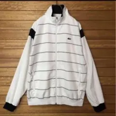 ラコステ ワンポイントロゴ 刺繍ロゴ ライン ナイロンジャケットL