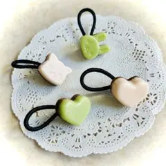 スイーツなキッズヘアゴム【いちご＆抹茶チョコ】