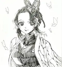鬼滅の刃 胡蝶しのぶ 手描きイラスト