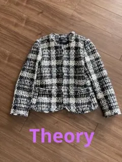 【美品】セオリー ツイードジャケット ノーカラー 近年モデル
