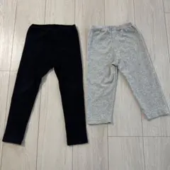 ユニクロ レギンスパンツ 110 2枚セット 黒 グレー