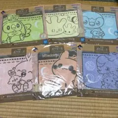 一番くじ　ポケピース　G賞ボタンアップリケ付きハンドタオル　6個セット