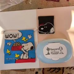スヌーピー3点おまとめセット　ウェットティッシュケース　巾着　パスケース