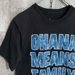 US古着 ディズニー Tシャツ S相当 黒 スティッチ オハナ リロ＆スティッチ