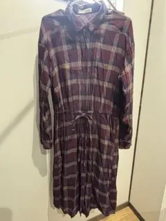 チェック シャツワンピース 長袖