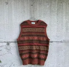 90s~ Crocodile design knit vest 古着のサムネイル