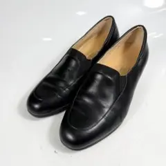 【美品】銀座ヨシノヤ　パンプス（22,5）サイドゴア　レザー　黒のサムネイル