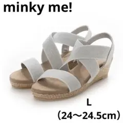 minky me! ウェッジソール サンダル　シルバー　ラメ入り　24cm Lのサムネイル