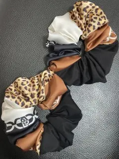 限定2個　大人レオパードミックスシュシュ