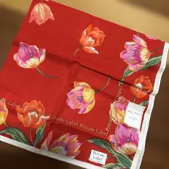 Private Label 大判ハンカチ チューリップ柄 レッドのサムネイル