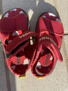 miki HOUSE 雲柄サンダル 14.0cm レッド