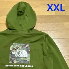 ノースフェイス ボックスロゴパーカー プルパーカーグリーンXXLサイズ新品タグ付