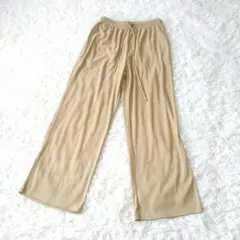 ショコラフィネローブ イージー ワイドパンツ Fウエストゴムイエロー