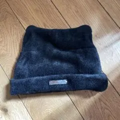 黒 猫耳ニット帽 フリース風