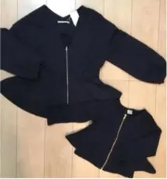 未使用　親子　お揃い　プティマイン ペプラム　ブルゾン