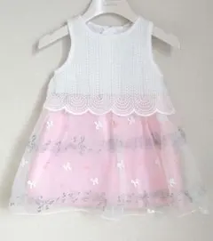 新品 音符刺繍ワンピース 90cm