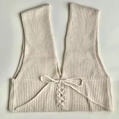 【gu】 2way レースアップ ニットビスチェ