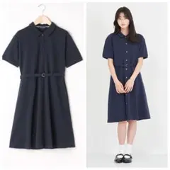 【ポンポネット ジュニア】ベルテッドフロント釦カノコワンピース／140cmのサムネイル