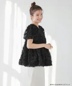 【☆.*・yama様専用】Fitmore フラワー ブラック 半袖 トップス