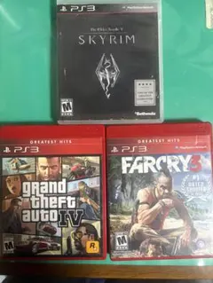 PS3 ゲーム 3本セット スカイリム GTA IV ファークライ3（英語版）
