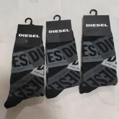 新品　DIESEL ディーゼル　メンズ ソックス 靴下　ミドル丈　Mサイズ　3足