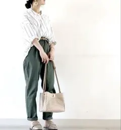 THE SHOP TK キャロットパンツ M カーキ