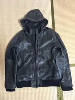 【美品】AVIREX P.D.W FACEMASK LEATHER JACKET AVIREX - 希少！AVIREX P.D.W. レザージャケット 牛革 フェイスマスク