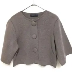 ZARA　ザラ　ニットベスト　ジレ　S～M　ブラウン　ダークグレー