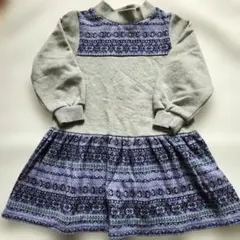 COMME CA ISM　フェアアイルワンピース　100 グレー