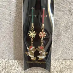レア【ミッキー&ミニー】ディズニーシー クリスマス ペアストラップ