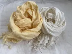 リネンストール二色セット （イエロー・ホワイト）