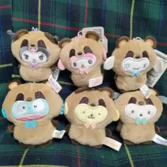 サンリオ　どうぶつ着ぐるみマスコット　たぬき　全6種コンプセット　ハンギョドン