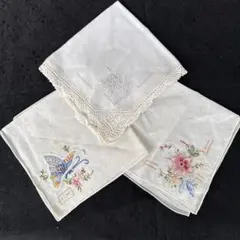 SWATOW 刺繍入りハンカチ 3枚セット - メルカリ