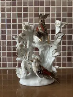 大きな鳥さんの陶板飾り ガラス 陶器 陶芸作家 作家もの 一点もの