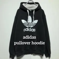 べ*ん様 アディダス　プルオーバー　パーカー 黒　トレフォイル　XL　C21