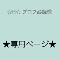 ★ ☆H☆ プロフ必読様専用ページ★