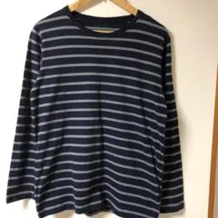 売り切りセール☆ナノユニバース　紺グレーボーダーカットソー