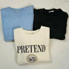 レディース ニット トレーナー まとめ売り 3点 LLサイズ COLZA